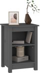 vidaXL vidaXL Szafka nocna, szara, 40x35x55 cm, lite drewno sosnowe