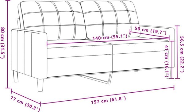 vidaXL 2-τεμαχίων σετ καθιστικού μαύρο με επένδυση υφάσματος
