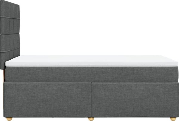 vidaXL Lozko kontynentalne z materacem, ciemnoszara tkanina, 80x200 cm