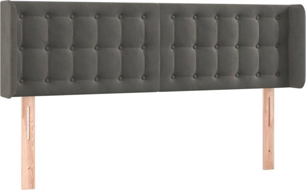 vidaXL Zagloewk uszak, ciemnoszary, 147x16x78/88 cm, aksamit