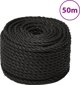 vidaXL vidaXL Linka robocza, czarna, 16 mm, 50 m, polipropylen
