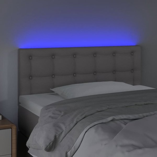 vidaXL Κεφαλάρι κρεβατιού με LED, γκρι, 100x5x78/88 cm, συνθετικό δέρμα