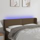 vidaXL Zaglowek do lozka z LED, ciemnobrazowy, 147x16x78/88cm, tkanina