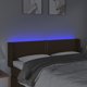 vidaXL Zaglowek do lozka z LED, ciemnobrazowy, 147x16x78/88cm, tkanina