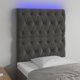 vidaXL Zaglobek do lozka z LED, ciemnoszary, 80x7x118/128 cm, aksamit