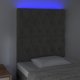vidaXL Zaglobek do lozka z LED, ciemnoszary, 80x7x118/128 cm, aksamit