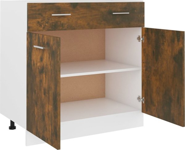 vidaXL Dolna szafka με συρτάρι, καπνιστή δρυς, 80x46x81,5 cm
