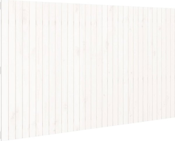 vidaXL Κεφαλάρι κρεβατιού λευκό, 204x3x110 cm, μασίφ ξύλο πεύκου