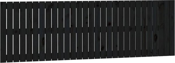 vidaXL Wezglowie lozka, μαύρο, 185x3x60 cm, μασίφ πεύκο
