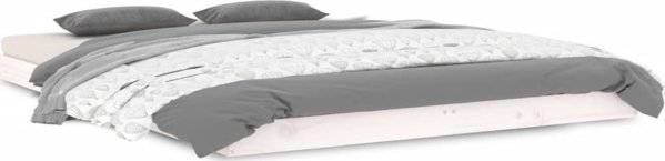 vidaXL Rama lozka biala 140x190 cm lite drewno sosnowe