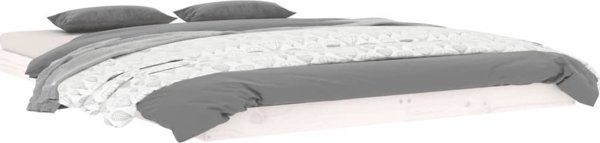 vidaXL Rama lozka biala 140x190 cm lite drewno sosnowe