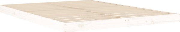vidaXL Rama lozka biala 140x190 cm lite drewno sosnowe