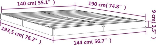 vidaXL Rama lozka biala 140x190 cm lite drewno sosnowe