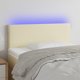 vidaXL Κεφαλάρι κρεβατιού με LED, κρεμ 100x5x78/88cm, από τεχνητό δέρμα