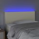 vidaXL Κεφαλάρι κρεβατιού με LED, κρεμ 100x5x78/88cm, από τεχνητό δέρμα