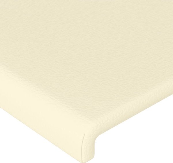 vidaXL Κεφαλάρι κρεβατιού με LED, κρεμ 100x5x78/88cm, από τεχνητό δέρμα