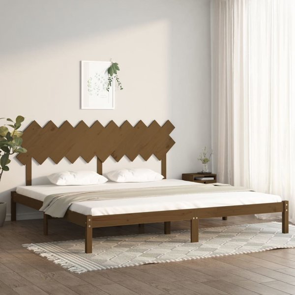 vidaXL ξύλινο πλαίσιο κρεβατιού μέλι καφέ 200 x 200 cm