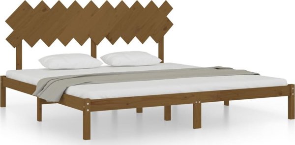 vidaXL ξύλινο πλαίσιο κρεβατιού μέλι καφέ 200 x 200 cm