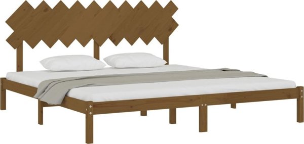 vidaXL ξύλινο πλαίσιο κρεβατιού μέλι καφέ 200 x 200 cm