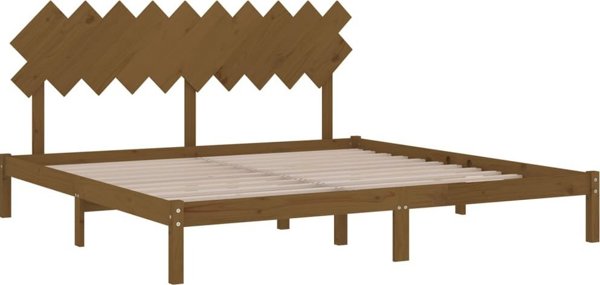 vidaXL ξύλινο πλαίσιο κρεβατιού μέλι καφέ 200 x 200 cm