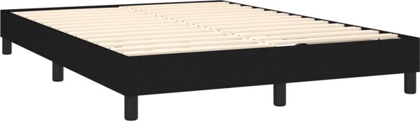 vidaXL Κρεβάτι Continental με στρώμα, μαύρο, 140x200 εκ, ύφασμα