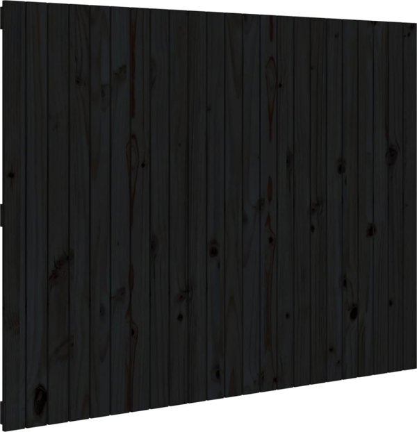 vidaXL Wezglowie κρεβατιού, μαύρο, 146,5x3x110 εκ, μασίφ πεύκο