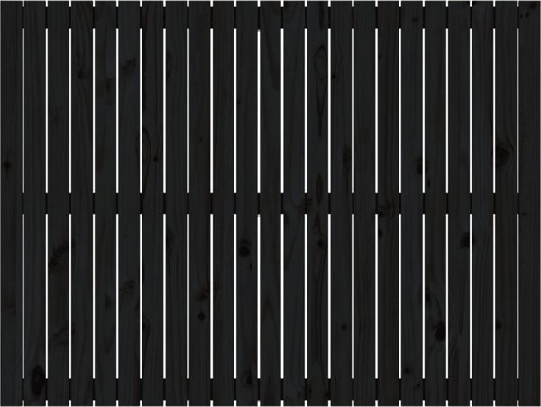vidaXL Wezglowie κρεβατιού, μαύρο, 146,5x3x110 εκ, μασίφ πεύκο