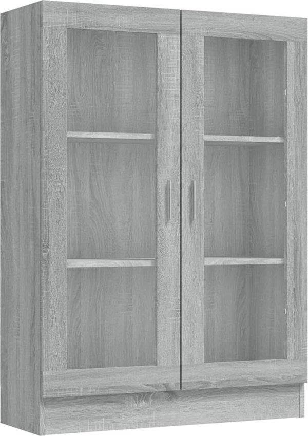 vidaXL Βιτρίνα, Γκρι Δρυς Σονόμα, 82,5 x 30,5 x 115 εκ.