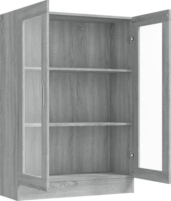 vidaXL Βιτρίνα, Γκρι Δρυς Σονόμα, 82,5 x 30,5 x 115 εκ.