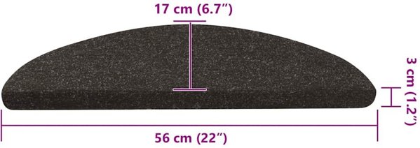 vidaXL Αυτοκόλλητα Πατάκια Σκάλας 20 τμχ. Μαύρα 56x17x3 εκ.