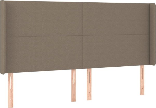 vidaXL Υποστήριγμα κεφαλιού uszak, χρώμα taupe, 163x16x118/128 cm, ύφασμα