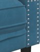 vidaXL Καναπές Chesterfield 3θέσιος με κυλινδρικά μαξιλάρια, μπλε, βελούδο