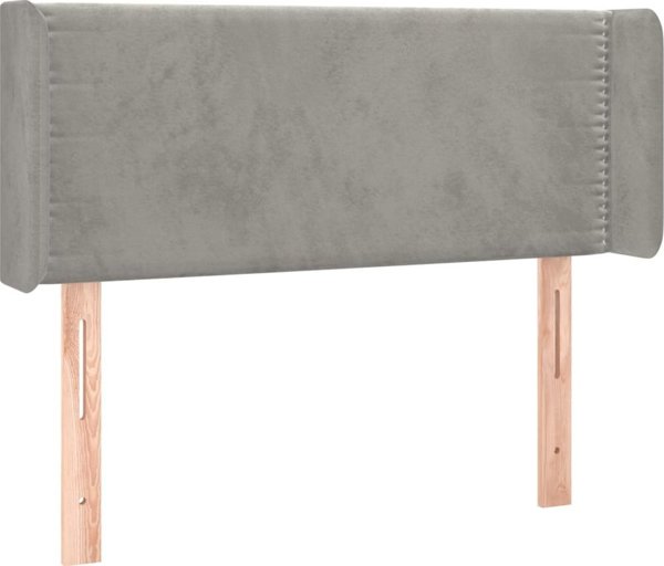 vidaXL Κεφαλάρι τύπου uszak, ανοιχτό γκρι, 93x16x78/88 εκ., βελούδο