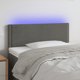 vidaXL Κεφαλάρι κρεβατιού με LED, σκούρο γκρι, 90x5x78/88 εκ., βελούδο