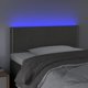 vidaXL Κεφαλάρι κρεβατιού με LED, σκούρο γκρι, 90x5x78/88 εκ., βελούδο