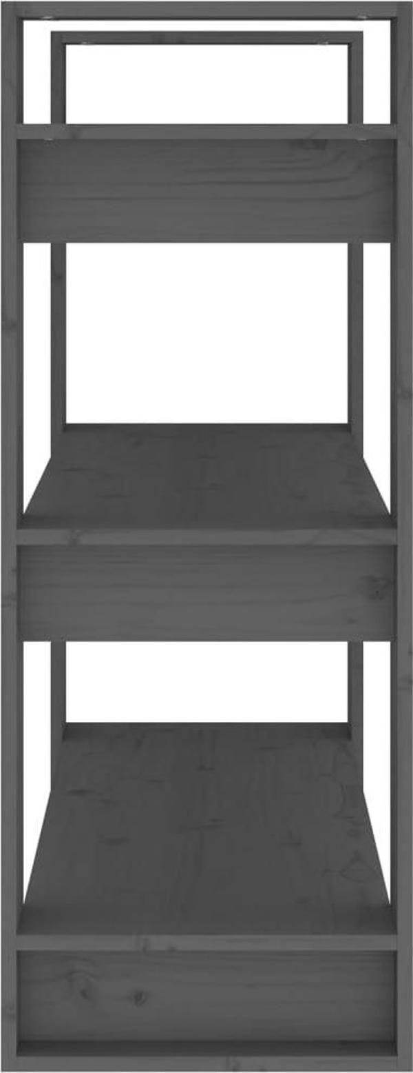 Ράφι βιβλίων/διαχωριστικό vidaXL, γκρι, 80x35x91 cm, πεύκινο ξύλο