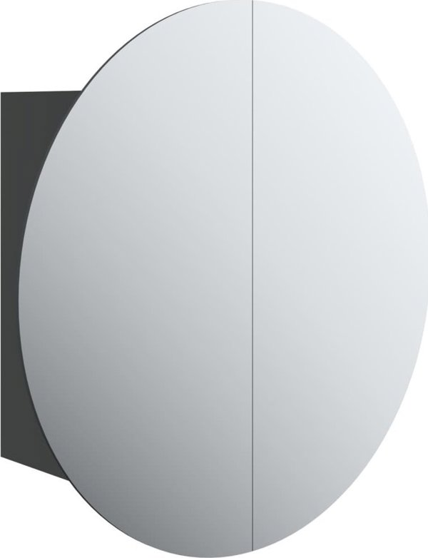 vidaXL Ντουλάπι μπάνιου με καθρέφτη και LED, μαύρο, 47x47x17,5 εκ.