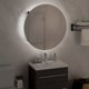 vidaXL Ντουλάπι μπάνιου με καθρέφτη και LED, μαύρο, 47x47x17,5 εκ.