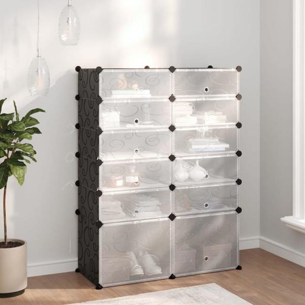 vidaXL vidaXL Stojak na buty, czarny, 94x37x125 cm, PP