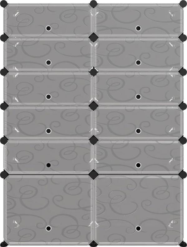 vidaXL vidaXL Stojak na buty, czarny, 94x37x125 cm, PP