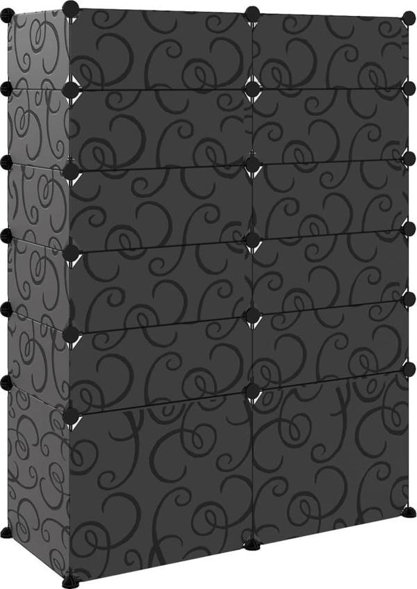 vidaXL vidaXL Stojak na buty, czarny, 94x37x125 cm, PP