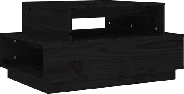 vidaXL Stolik kawowy, czarny, 80x55x40,5 cm, lite drewno sosnowe