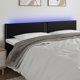 vidaXL Μαύρο προσκέφαλο κρεβατιού με LED, 180x5x78/88 cm, συνθετικό δέρμα