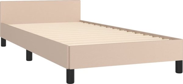 vidaXL Rama κρεβατιού με κεφαλάρι, cappuccino, 80x200 εκ., συνθετικό δέρμα