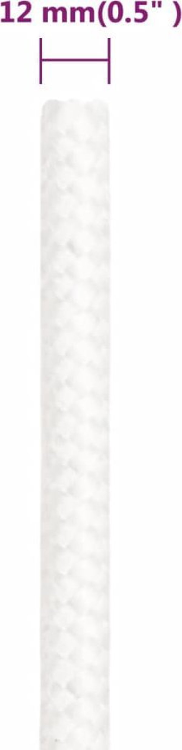 vidaXL Linka zeglarska, biala jednolita, 12 mm, 250 m, polipropylen