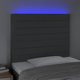 vidaXL Τελειώμα κεφαλιού κρεβατιού με LED, σκούρο γκρι, 90x5x118/128 cm, ύφασμα