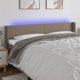 vidaXL φωτιζόμενο κεφαλάρι για κρεβάτι με LED, χρώμα ταουπέ, 203x16x78/88 εκ., ύφασμα
