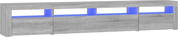 vidaXL Έπιπλο TV με LED φωτισμό, γκρι Sonoma δρυς, 240x35x40 cm