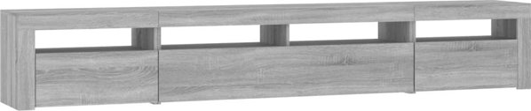 vidaXL Έπιπλο TV με LED φωτισμό, γκρι Sonoma δρυς, 240x35x40 cm