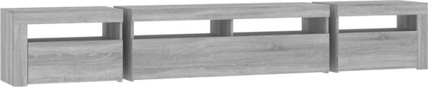 vidaXL Έπιπλο TV με LED φωτισμό, γκρι Sonoma δρυς, 240x35x40 cm